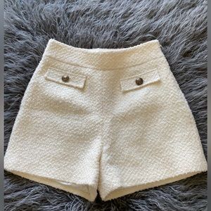 Marciano Tweed White Shorts